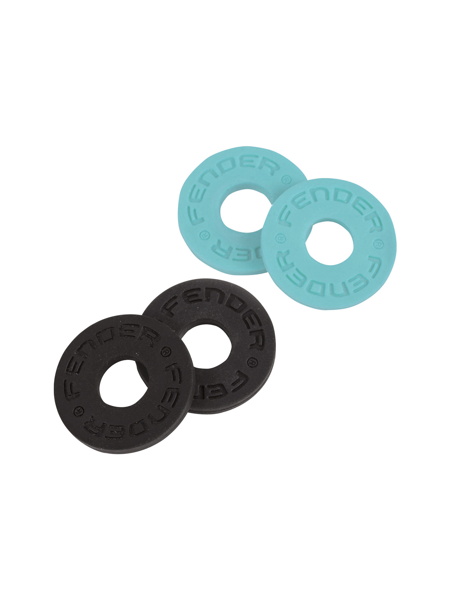 Fender Strap Block, 4-Pack, Black (2) and Daphne Blue (2)