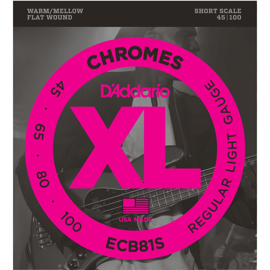 D'Addario Chromes Flat Wound Electric Bass Strings