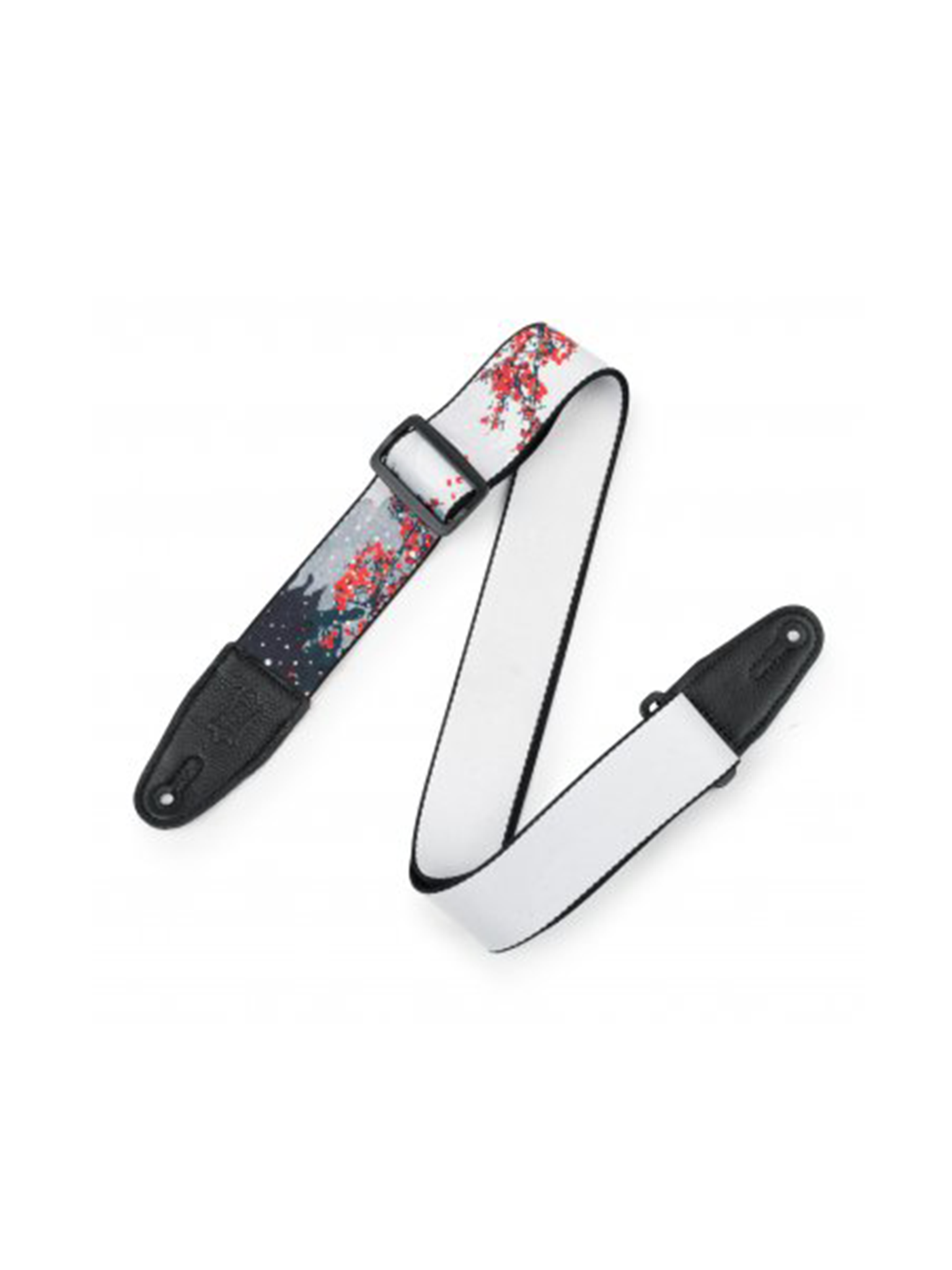 Levy's 2" Wide Polyester Guitar Strap, Cherry Blossoms & Snow